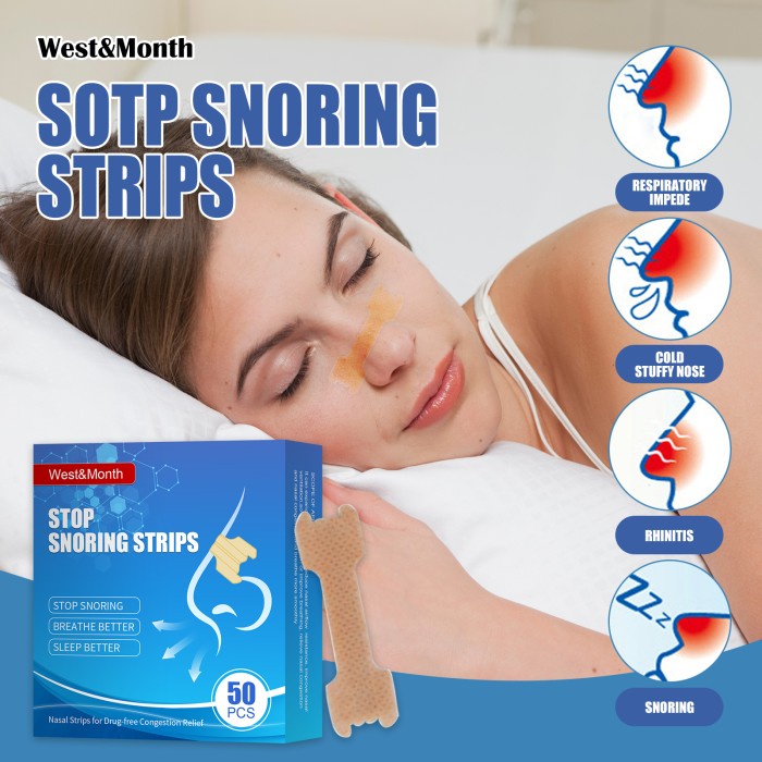 Nasal Strips 50pcs Stop Snoring Strips Reduces Snoring Relieves Nasal Congestion