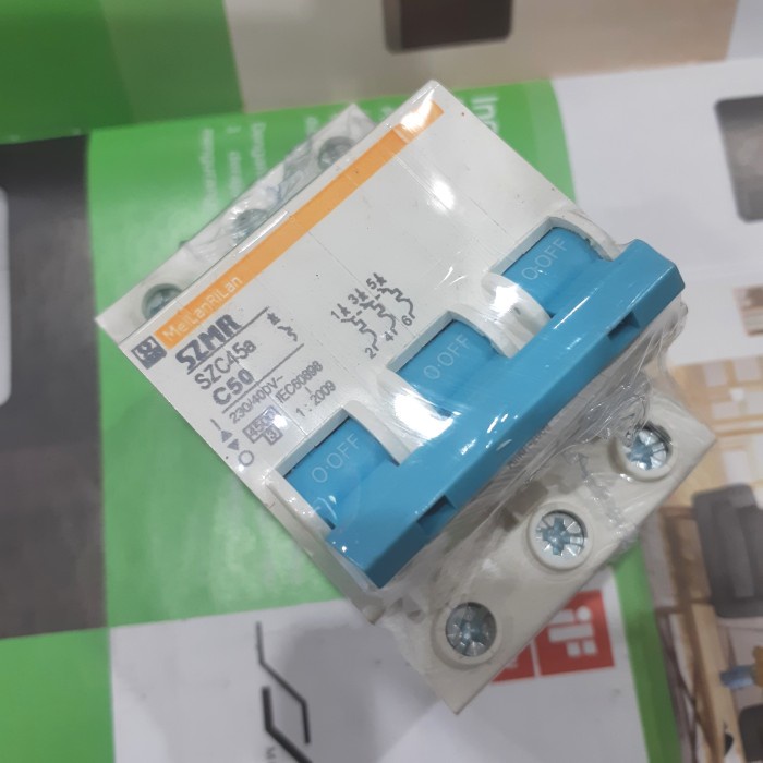 MCB 3 PHASE 50A / MCB SZMR 50 AMPERE 3P SUDAH SNI
