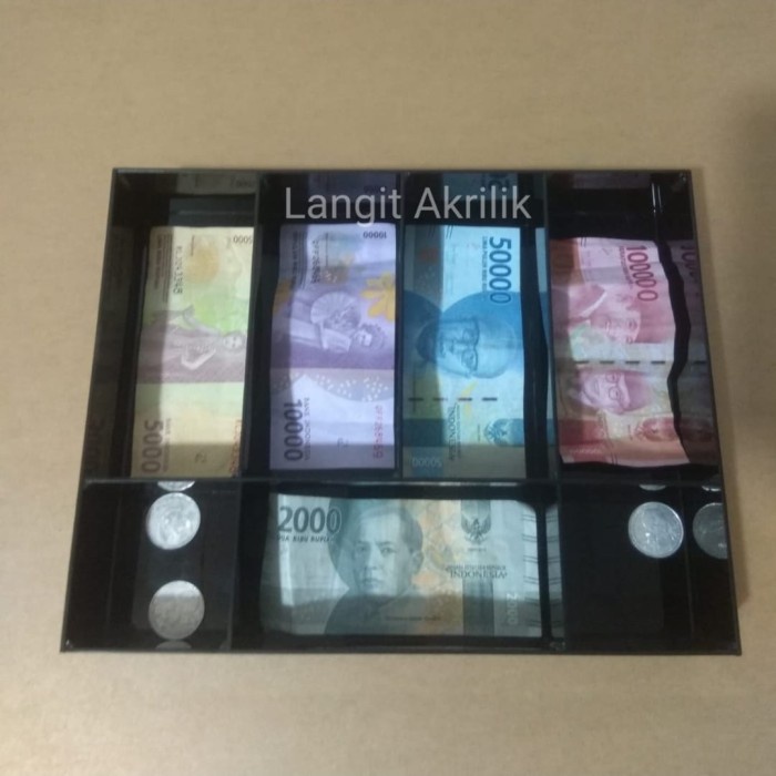 Akrilik kotak uang kasir/kotak penyimpanan uang