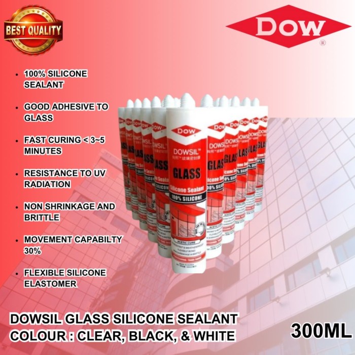 Dowsil Glass Sealant/Dowsil Glass/DowSil :Clear/Black/White/Grey