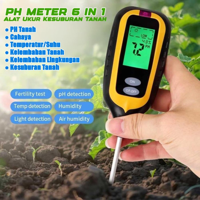 Terlaris Alat ukur PH Meter Tanah 3-4in1 Soil Analyzer TDS Digital Tester Air SALE