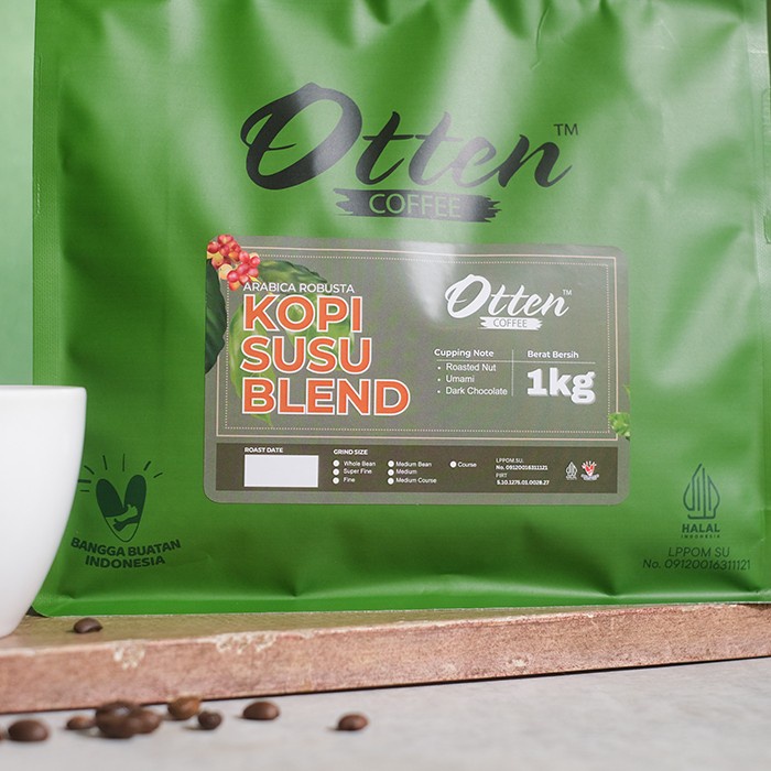 

Kopi Susu Blend 1kg Biji Bubuk Kopi Arabica Robusta Otten Coffee