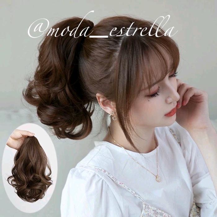 PONYTAIL JEPIT CURLY SHORTJEPITAN RAMBUT KERITING DEKJEPITAN EKOR KUDA FAKE HAIRHAIRCLIP