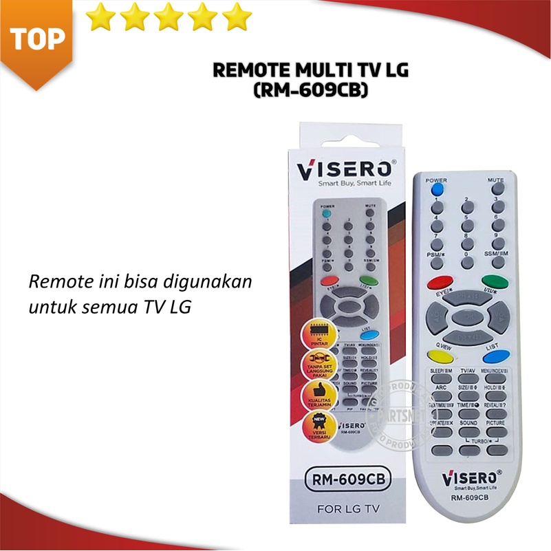 Remote remot tv universal Visero RM 609 untuk merk LG