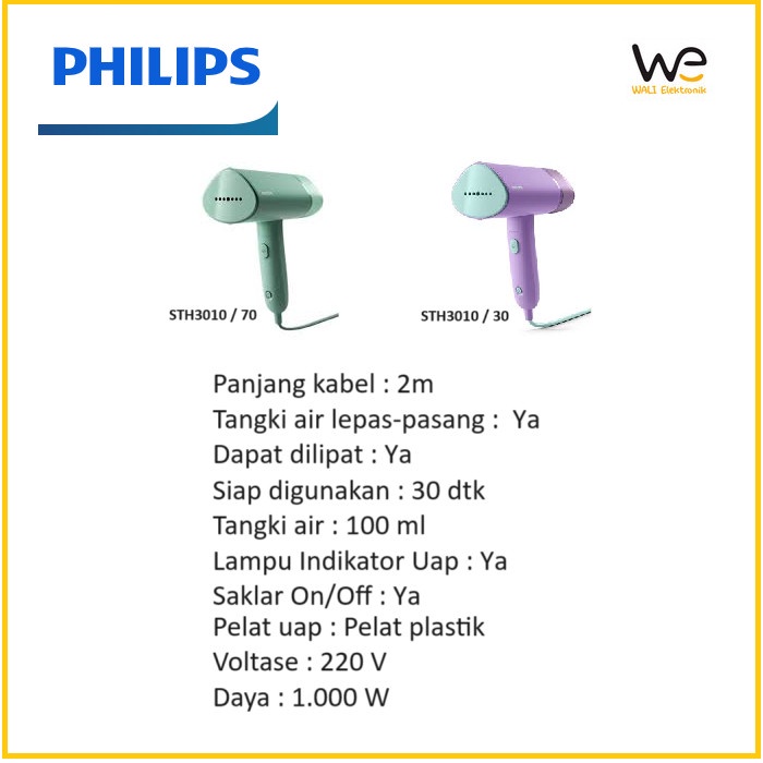 Philips Handheld Steamer STH3010/70 - Setrika Uap Portable - setrika travel - setrika philips