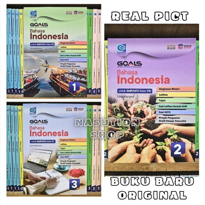 

SALE !!! GOALS BAHASA INDONESIA KELAS 7 8 9 SMP/MTS GRAFINDO KURIKULUM MERDEKA - BUKU SOAL 1 2 3 KM