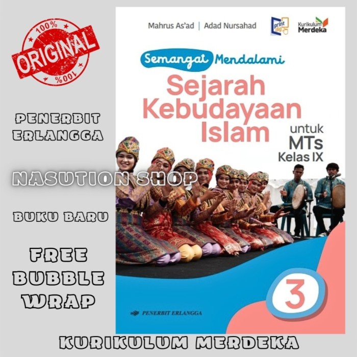 

SALE !!! BUKU SKI KELAS 3 / 9 MTS ERLANGGA KURIKULUM MERDEKA SEJARAH KEBUDAYAAN READYY