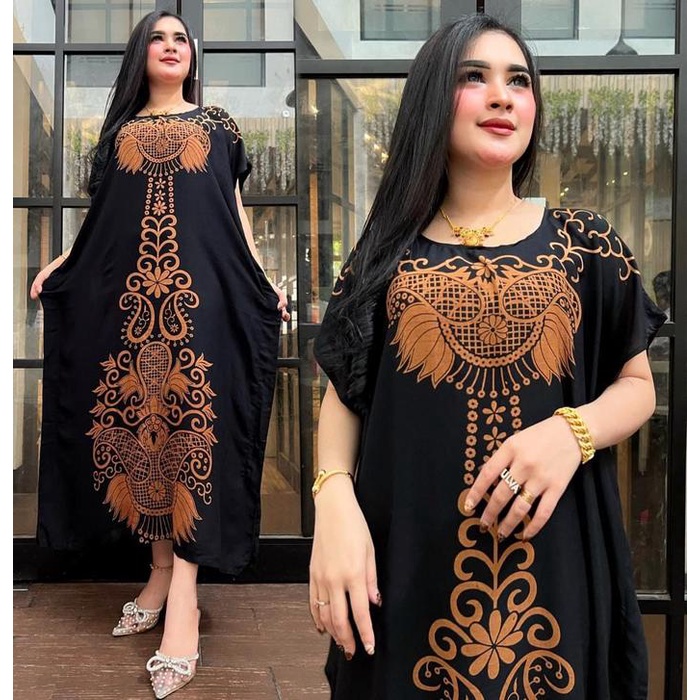TERPERCAYA Terbaru Daster Batik Kalong Jumbo LD 120 Motif SULTAN ABAYA HITAM // Model Kelelawar //