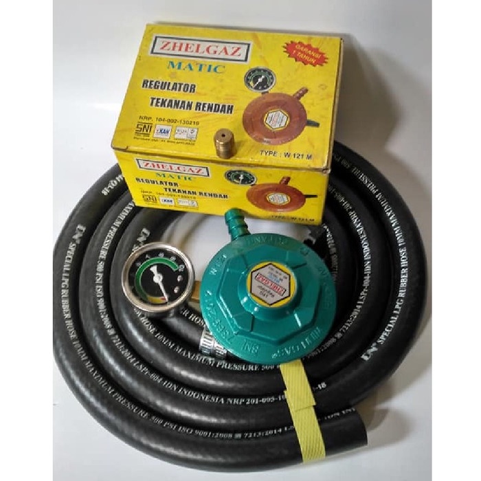 Regulator Matic Pertamina WINN GAS W 121 M Selang Gas LPG 500 PSI Kode 1385