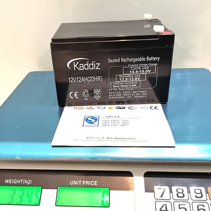 aki kering 12v 12ah Kaddiz mobil aki anak sepeda listrik surya panel