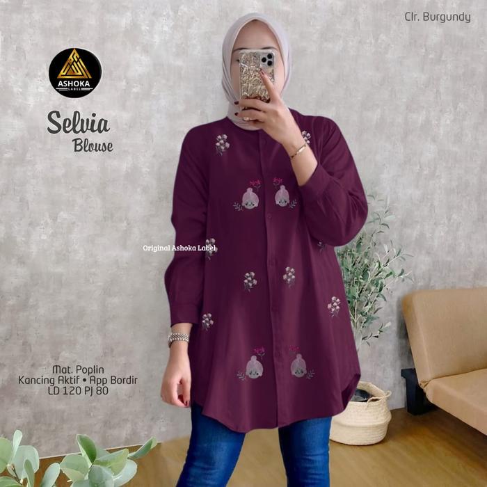 FREE ONGKIR BLOUSE JUMBO WANITA SIZE XXL KATUN POPLIN MOTIF BORDIR TERBARU PAKAIAN WANITA BAJU