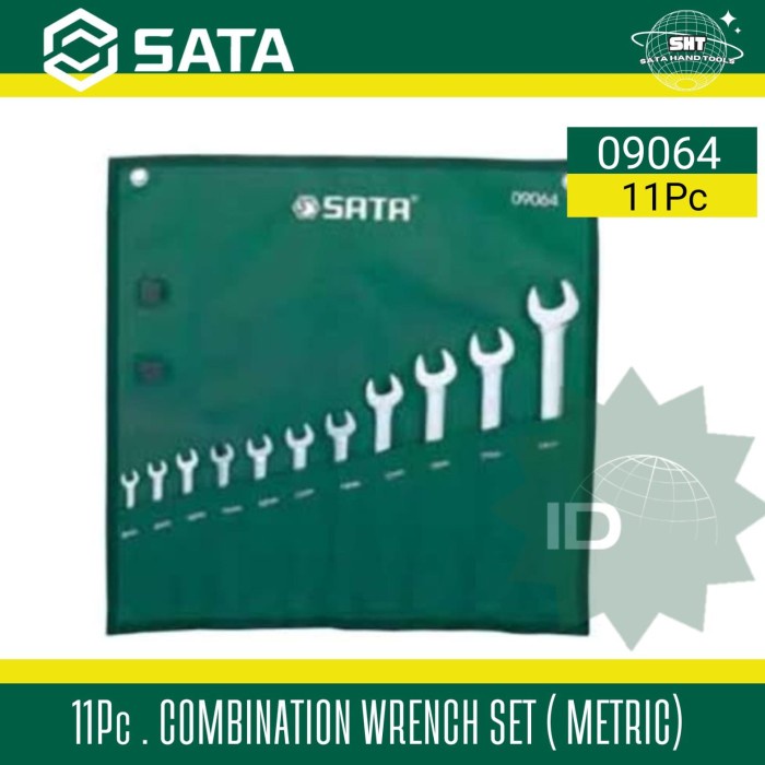 SATA Kunci ring pas set combination wrench set 11pcs 09064