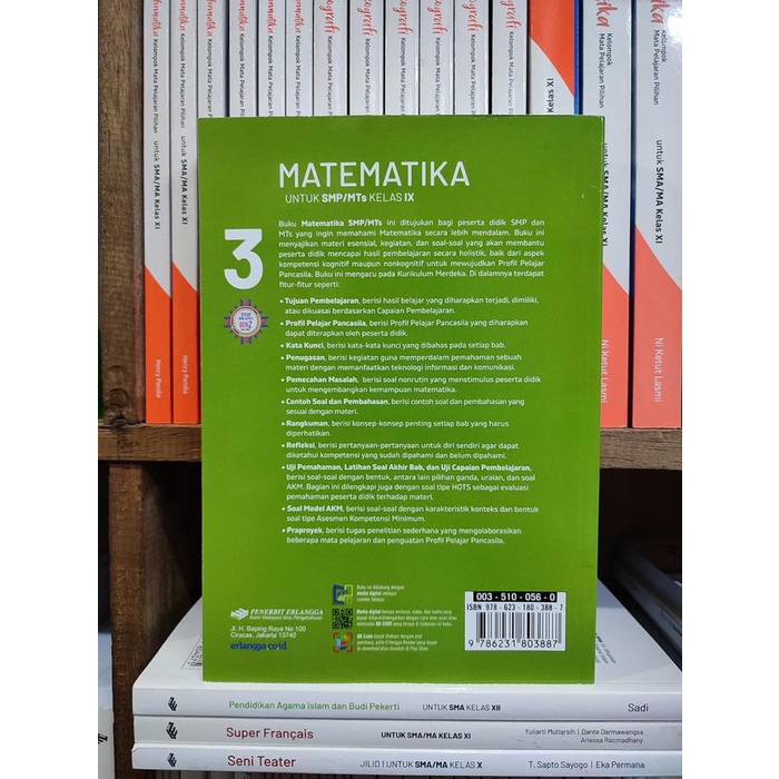 

SALE !!! BUKU MATEMATIKA KELAS 3/9 SMP KURIKULUM MERDEKA ERLANGGA READYY