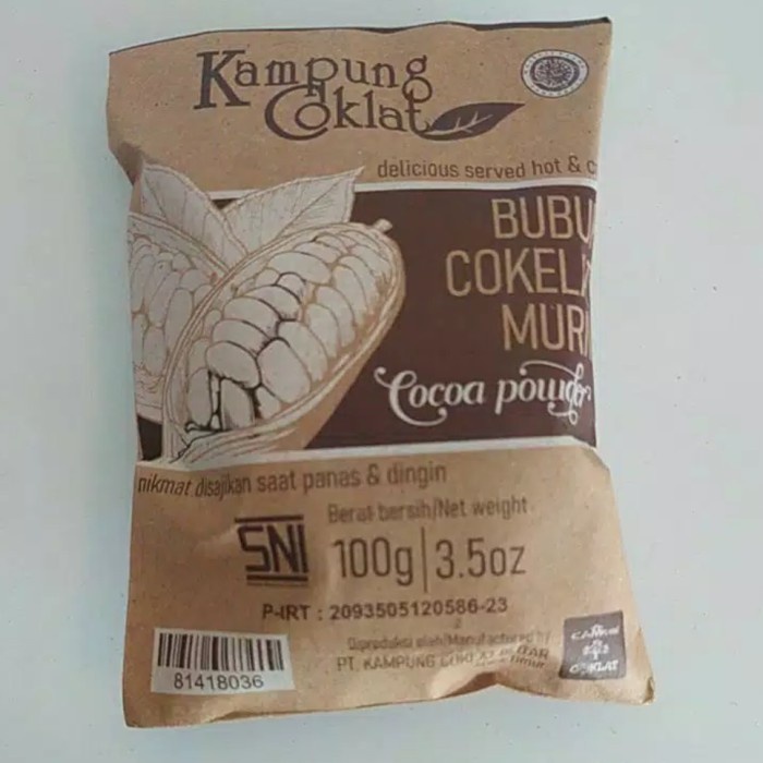 

Ready Stok" Bubuk Coklat Murni 100 Gram Kampung Coklat Blitar