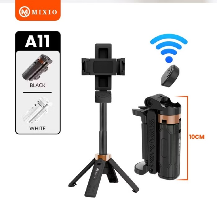 Mixio A11 Super Mini Tripod Tongsis Mini Selfie Stick Remote Control Tripod 3 In 1 Tongsis Tripod