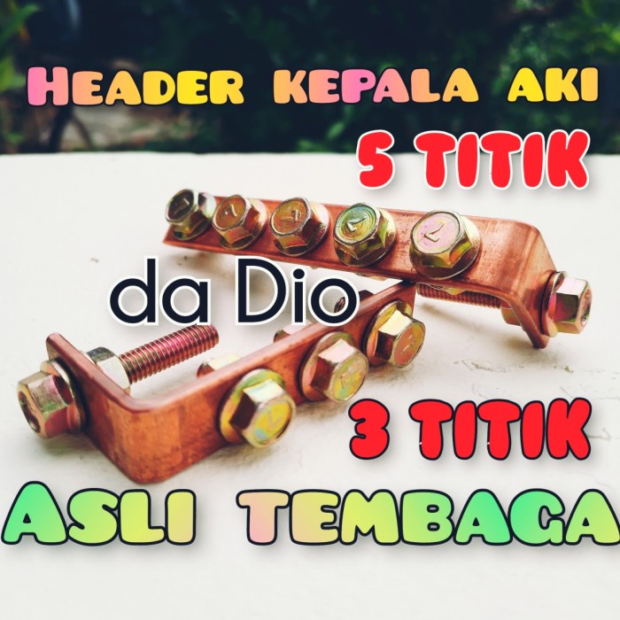 (TEMBAGA ASLI) HEADER KEPALA AKI UNTUK KABEL GROUNDING MOBIL + BAUT