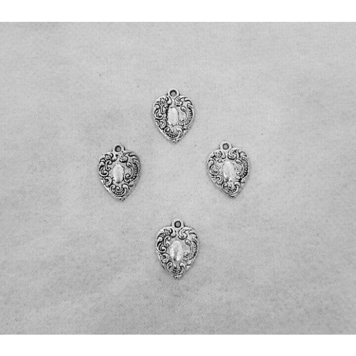 

#####] Metal Charm Love Silver / Liontin Bentuk Hati Silver/Nikel