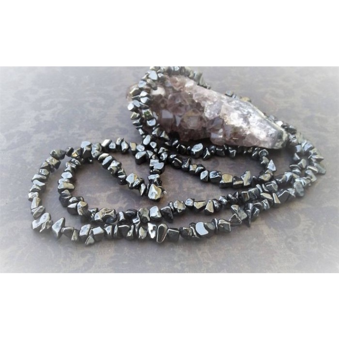 siap kirim] Batu Pecah Hematite Kerikil Gravel Hematite Spacer Perhiasan