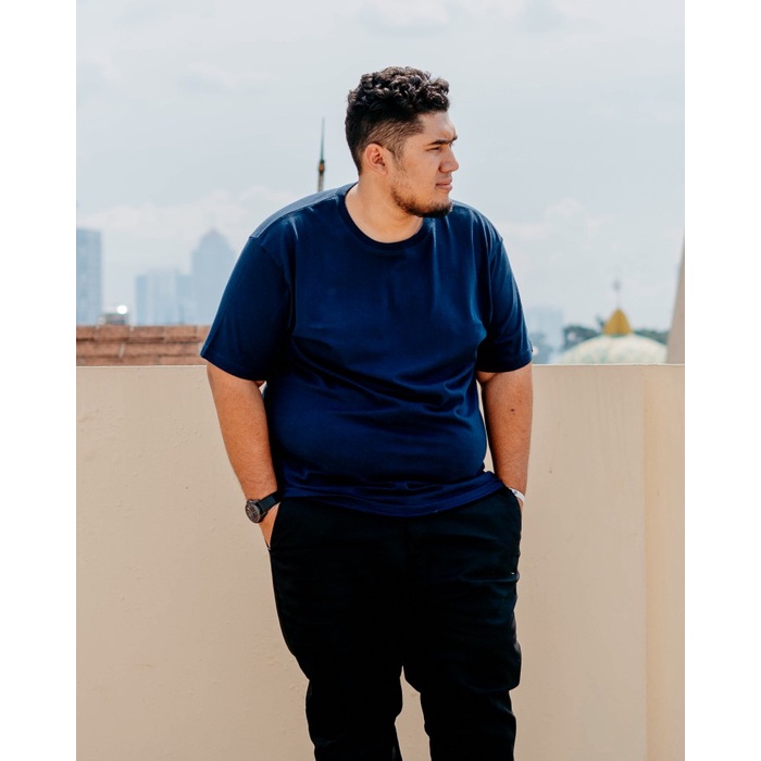 Kaos Pria Lengan Pendek Big Size BIG ORET / NAVY BASS