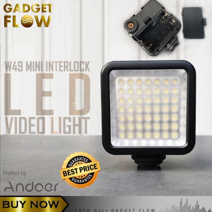 Led Lighting Lampu Video Light Kamera Dslr Vlog Fotografi Andoer W49