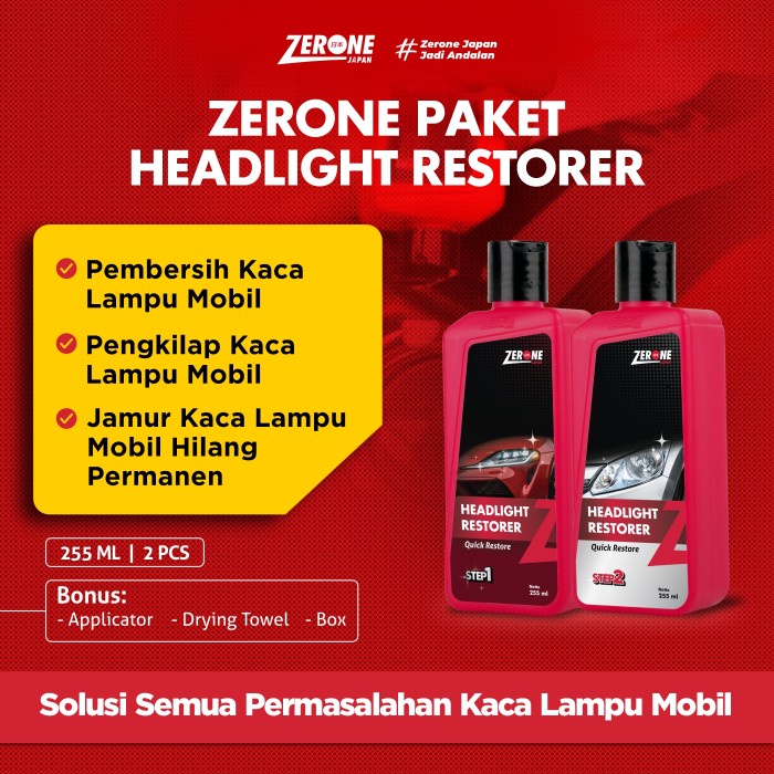 Zerone Headlight Restorer Jual Pengkilap Lampu Mobil