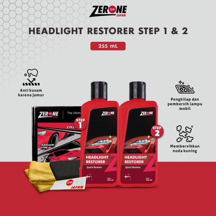 Zerone Japan Headlight Restorer Pengkilap Headlamp Mika Lampu Mobil