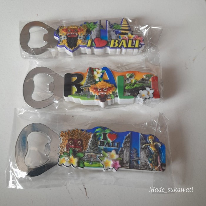 ;&;&;&;&] Pembuka Botol besi Resin Magnet motif khas Bali bukaan botol