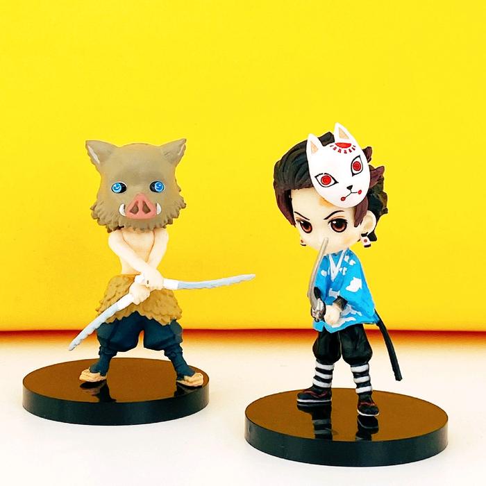 SALE !!! ACTION FIGURE DEMON SLAYER SET CHIBI VER KIMETSU NO YAIBA TANJIRO NEZUKO INOSUKE ZENITSU