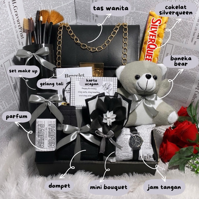 

BIG PROMO GIFTBOX WANITA PREMIUM HAMPERS CEWE KADO BESTIE BlLACKSERIES SET HADIAH