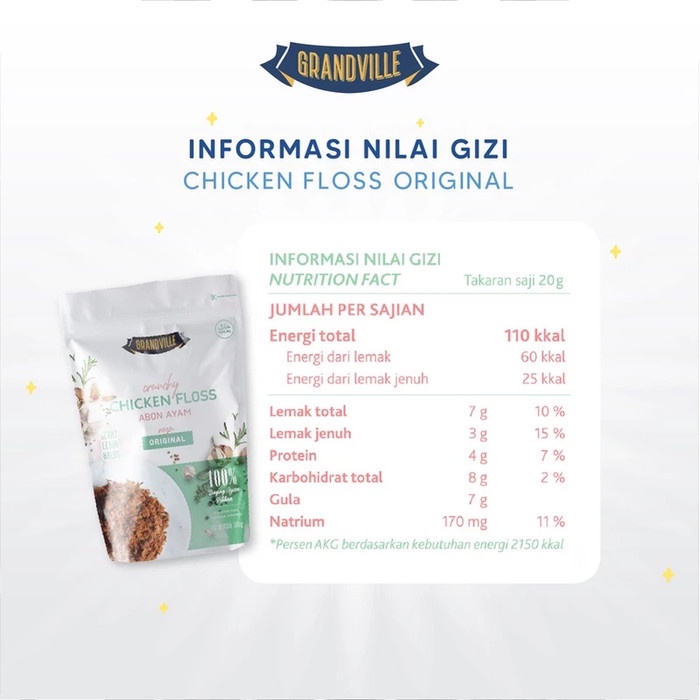 

terbaru !!! grandville double pack (2 pack) abon ayam / abon ikan / abon sapi crunchy floss mpasi