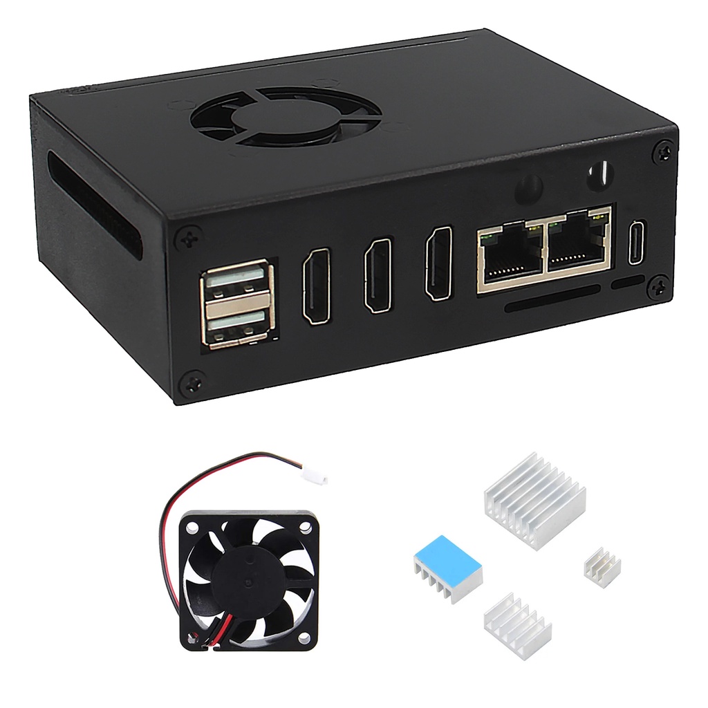 BARU Geekbord N508 Metal Case with Cooling Fan & Aluminum Heatsink for Orange Pi 5 Plus | Orange Pi 