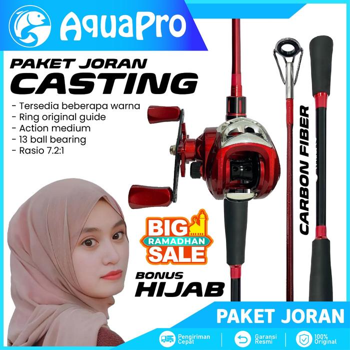 Sougayilang Fishing - Aquapro - 1 Set Paket Joran Pancing Kombo 1.65M 1.80M Joran Pancing Casting 2