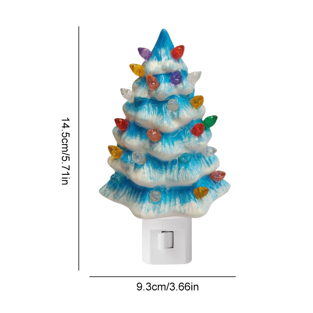Resin Christmas Tree Night Light Multicolor Bulbs Xmas Tree Nightlight With Lamp Christmas Night