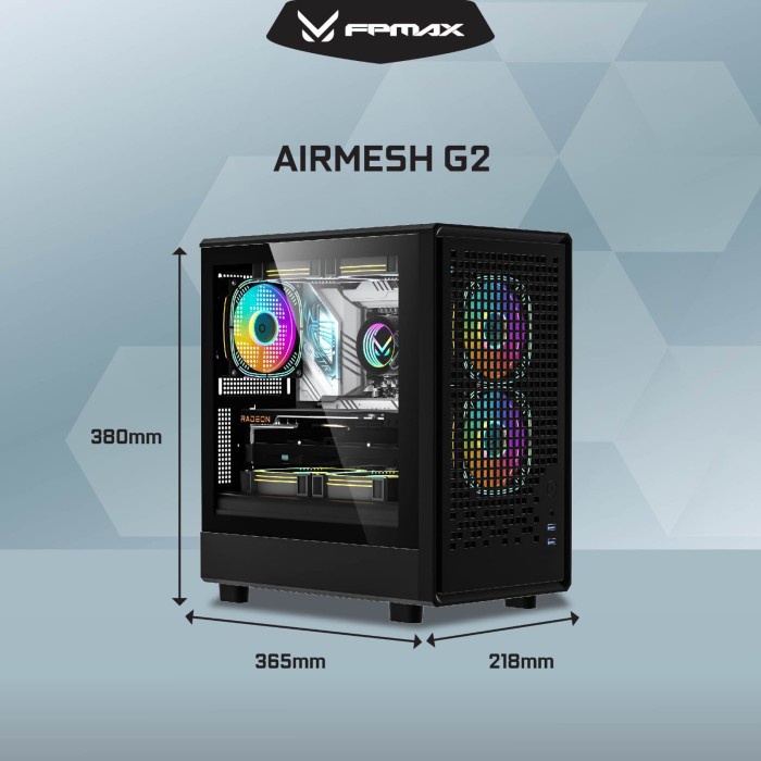 BISA GOSEND CASING FPMAX AIRMESH G2 - MICROATX GAMING CASE AIRMESH G2 FPMAX