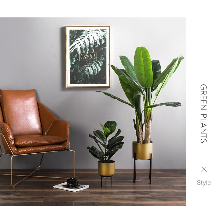 Pot Bunga Besi Emas Golden Flower Iron Pot Vase Bunga Meja Pot Tanaman