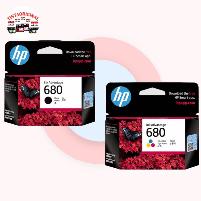 Tinta Cartridge Hp 680 Black Dan 680 Color Original ,Hp 2135
