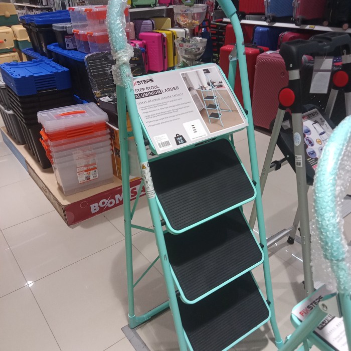 Krisbow Tangga Lipat 3 Step Pijakan Besi Biru Pink Anak Tangga 3Step