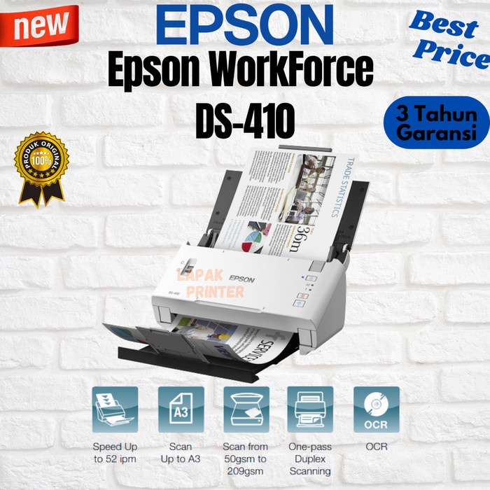 SCANNER EPSON DS-410 EPSON DS410 SCAN F4 GARANSI RESMI EPSON