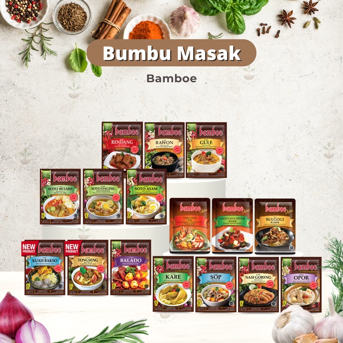 

BERGARANSI Bamboe Bumbu Masak Instan Asia All Varian - Bumbu Masak Halal Pelengkap