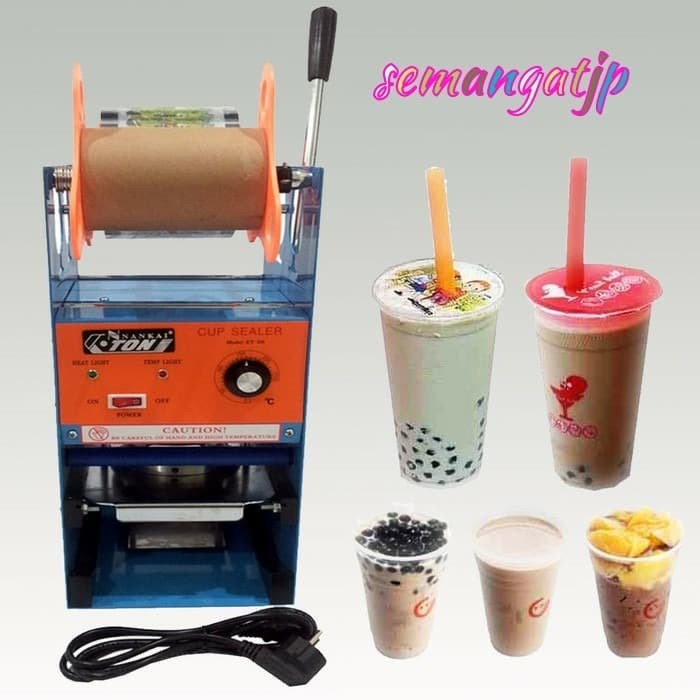 Mesin cup sealer Eton press gelas minuman.