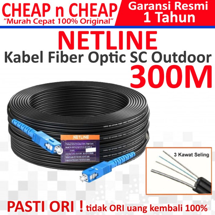 BARANG TERLARIS Kabel Fiber Optic 300 Meter SC Outdoor Optik FO 300M 300meter 300 m