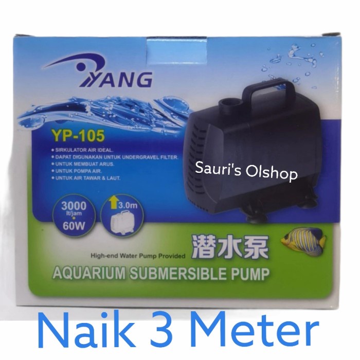 Pompa Air Filter Kolam Ikan YANG YP 105 Naik 4 Meter Mesin Air Mancur