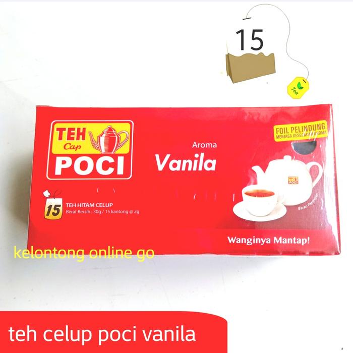 

TEH POCI CELUP AROMA VANILA 1 DUS ISI 50 BOX - MINUMAN TEH - TEA PROMO