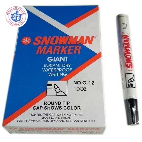 

JTTOP" SPIDOL SNOWMAN G-12 PERMANENT - HITAM..1 LUSIN