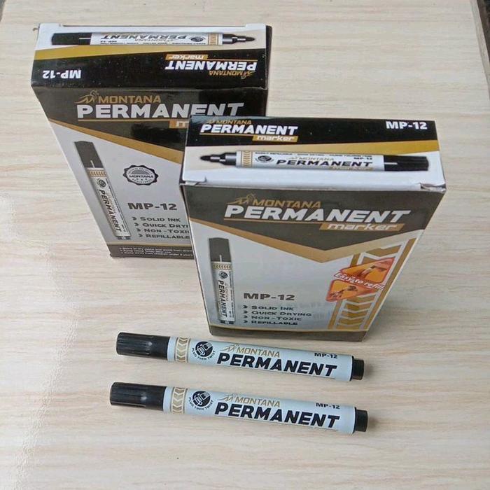 

JTTOP" [1 PAK] SPIDOL MONTANA PERMANENT HITAM ISI 12 PCS - SEPIDOL PERMANEN OZZIE MURAH