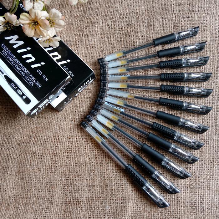 

JTTOP" PULPEN GEL ESCOMINI 1 LUSIN / 12 PCS HITAM