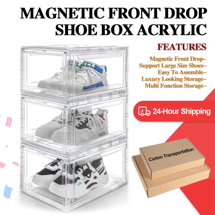 SALE TERHOTT KOTAK SEPATU KOTAK SEPATU AKRILIK KOTAK SEPATU STACKABLE TRANSPARAN AKRILIK BOX SEPATU