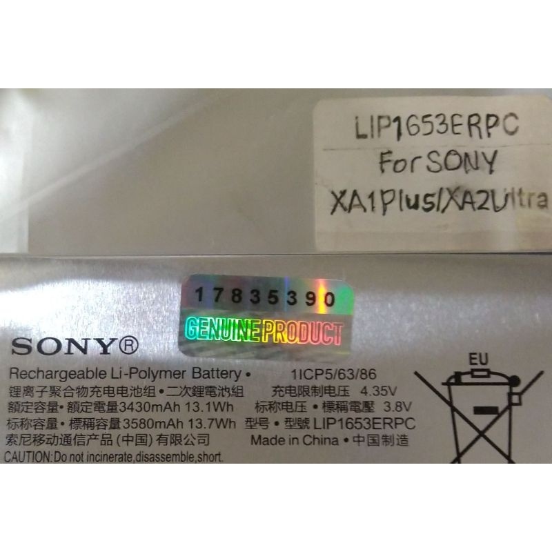 Best Sony Lip1653Erpc Original 100% Genuine Battery Batre Baterai Sony Xperia Xa1+ Xa1 Plus Xa2+ Xa2