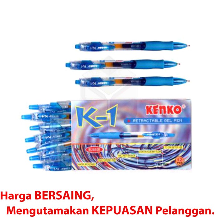

HJK Pen Gel Kenko K1 0.5mm/ Retractable Gel Pen K-1 0.5mm Pen Cetek 0.5 mm