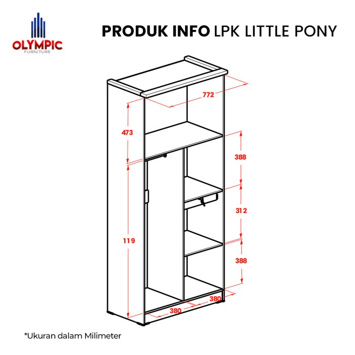 Olympic Lemari Anak / Lemari Baju / Lemari Pakaian / LPK 0139